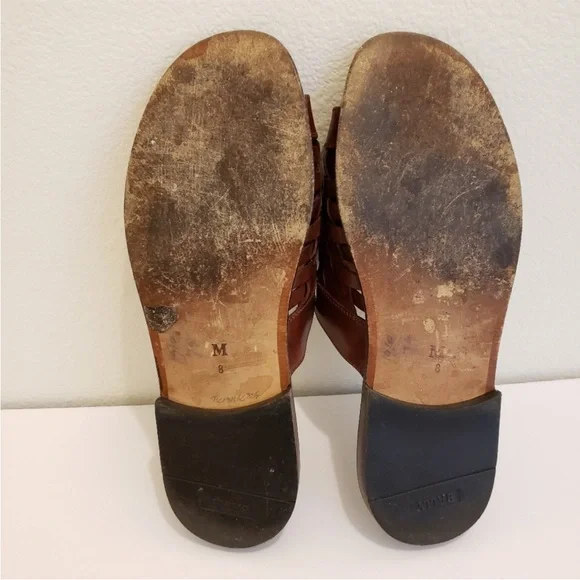 Bally Brown Woven Leather Slide Sandals Men Size 8 Brown - Picture 9 of 9